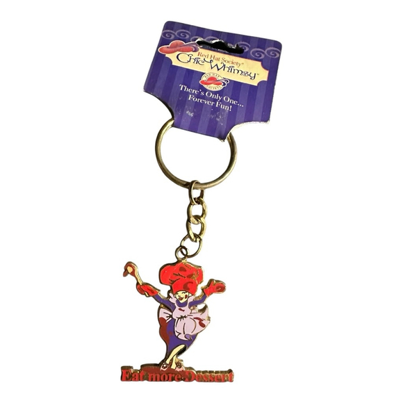 Red Hat Society Keychain One Size Red Purple - Picture 1 of 3